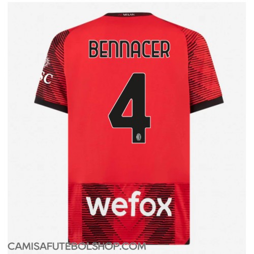 Camisa de time de futebol AC Milan Ismael Bennacer #4 Replicas 1º Equipamento 2023-24 Manga Curta